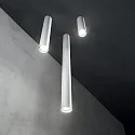 Ideal Lux Ceiling luminaire LOOK, IP20, height 75cm / Ø 6cm, incl. GU10 7W 3000K, white