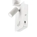 LED wall luminaire GEA MAP2 SQUARE, E27 + LED spot, 2 switches, without shade