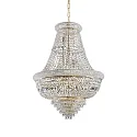 Pendant luminaire DUBAI, 24 flames,  Ø 80cm, E14, metal / refined chrystal, brass