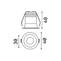 Ideal Lux Recessed LED spot VIRUS, IP20, Ø 4cm, 3W 3000K 210lm 20°, CRi >90, black / black