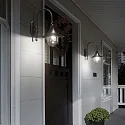 Outdoor wall luminaire CIMA, IP43, E27 max. 60W, aluminium / acrylic, coffee