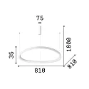 pendant luminaire GEMINI 810 round, adjustable IP20, white