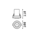 Recessed LED spot NOVA, IP20, 12W 3000K 1000lm 38°, adjustable, white