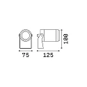 Ideal Lux LED floor spot STARLIGHT, IP68, Ø 7.5cm, aluminium, dark grey, 10W 3000K 850lm, open cable end