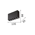 Ideal Lux LED ceiling luminaire LIKA SURFACE, Aufbau, lenght 13.5cm, 10W 3000K 1100lm 44°, white