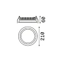 Ideal Lux Recessed LED luminaire DEEP, IP20, Ø 21cm, aluminium white / diffus, 30W 4000K 3200lm 77°
