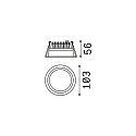 Ideal Lux Recessed LED luminaire DEEP, IP20, Ø 10.3cm, aluminium white / diffus, 10W 4000K 1200lm 70°