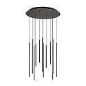 LED pendant luminaire FILO, 12-flame, adjustable height, 23W 3000K, black