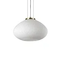 Pendant luminaire PLISSEE, Ø 35cm, E27, blown edged glass, satined brass