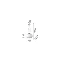 Pendant luminaire PLISSEE, Ø 35cm, E27, blown edged glass, chrome