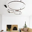 LED ceiling luminaire ORACLE SLIM, Ø 90cm, 51W 3000K 4060lm, black / opal