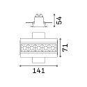 Ideal Lux recessed downlight LIKA FI TRIMLESS D14 5 flames, flush, on/off, UGR < 16 IP20, glossy, black 