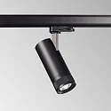 3-phase spot EOS 15W ON-OFF cylindrical, adjustable, on/off IP20, black matt 