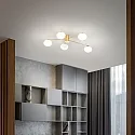Ideal Lux ceiling luminaire HERMES PL5 5 flames G9 IP20, brass