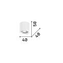 Ideal Lux surface downlight NITRO D04 ROUND round, rigid, with lens optics, on/off IP20, white matt dimmable