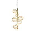 pendant luminaire PERLAGE 6 flames G9 IP20, satined brass 
