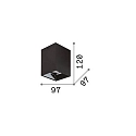 surface downlight NITRO D10 SQUARE square, rigid, with lens optics, on/off IP20, black matt 