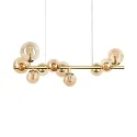 pendant luminaire PERLAGE 10 flames G9 IP20, satined brass 