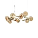 pendant luminaire PERLAGE 11 flames G9 IP20, satined brass 