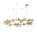 pendant luminaire PERLAGE 30 flames G9 IP20, satined brass 