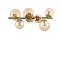 ceiling luminaire PERLAGE 6 flames G9 IP20, amber, satined brass dimmable