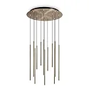 pendant luminaire FILO 12 flames IP20, brass 