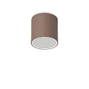 outdoor ceiling luminaire TECHO PL1 D15 ROUND down, round, rigid, with lamp socket GU10 IP54, coffee brown