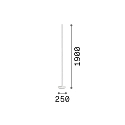 Ideal Lux floor lamp DORICA PT1 1 flame, with cord dimmer, fluted IP20, white matt dimmable