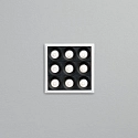 recessed downlight LIKA FI SLIM SQUARE 9 flames, slim, on/off, with trim, UGR < 16 IP20, white matt 