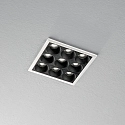 recessed downlight LIKA FI SLIM SQUARE 9 flames, slim, on/off, with trim, UGR < 16 IP20, white matt 