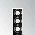 Ideal Lux recessed downlight LIKA FI TRIMLESS D10 3 flames, flush, on/off, UGR < 16 IP20, glossy, black 