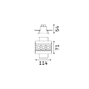Ideal Lux recessed downlight LIKA FI TRIMLESS D10 3 flames, flush, on/off, UGR < 16 IP20, glossy, black 