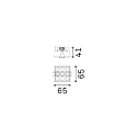 Ideal Lux recessed downlight LIKA FI SLIM SQUARE 9 flames, slim, on/off, with trim, UGR < 16 IP20, black matt 