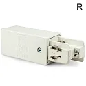 3-phase CLASSIC - side power feed, surface mount, N-conductor left, predective connector right, white