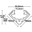 ISOLED LED surface mount profile ECK10, Aluminum anodized, length 200cm
