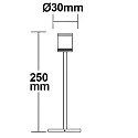 ISOLED LED Vitrinen-Leuchte, IP40, height 25cm, 3W 5200K 100lm 671cd 25°, swivelling, aluminium / chrome