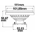 ISOLED AR111 G53 Spot with lens, 12V AC / DC, 11W 3000K 900lm 4204cd 30°, not dimmable, grey