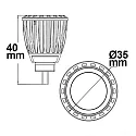 ISOLED Pin based LED reflector lamp MR11 diffuse, 12V AC / DC, G4, 4W 4000K 200lm 120°, dimmable