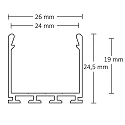 ISOLED LED surface mount profile WING20, anodized aluminium, length 200cm