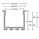 ISOLED Recessed LED mount profile WING20 (straight mini-flange), anodized aluminium, length 200cm