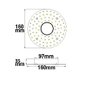 ISOLED LED Conversion board Ø 16cm, 100-277V AC, 14W 3000K 1630lm 120°, incl. magnetic holder + HF motion sensor + Transformer