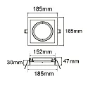 ISOLED recessed mounting frame AR111, angular, swivelling, incl. fastening ring, die-cast aluminium, 1-flame