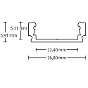 ISOLED LED surface mount profile SURF12 FLAT, aluminium, 200cm, anodized aluminium