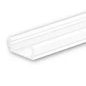 LED surface mount profile SURF12 FLAT, aluminium, 200cm, white RAL 9010