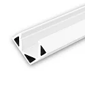 LED corner profile CORNER11, aluminium, 200cm, 200cm, white RAL 9010