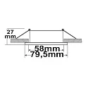 recessed mounting frame for GU10 / MR16, IP20, excl. socket, excl. lamps, aluminium, angular, 7.9 x 7.9cm