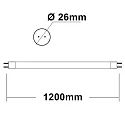 ISOLED T8 LED tube NANO+, 120cm, IP20, 100-260V AC, G13, 18W 4000K 2550lm 300°, not dimmable, frosted