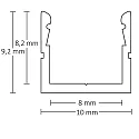 LED surface mount profile SURF8, aluminium, 200cm