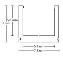 LED surface mount profile SURF6, aluminium, 200cm