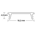 Accessory for profile SURF16 - cover COVER20, opal / satined, 65% translucency, 200cm